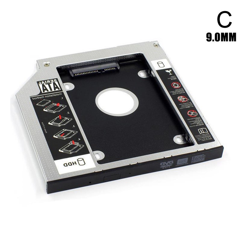 (Bagged) HDD Caddy SATA3 All-Aluminum Laptop Optical Drive Bay 2.5-inch Mechanical SSD Solid State Drive Bracket